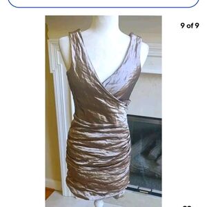 Nicole Miller Ruched Metallic Body Con Dress NWT